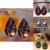 Halloween Themed Horror Skull Pumpkin Pattern Women Earrings For Unisex Festival Wear