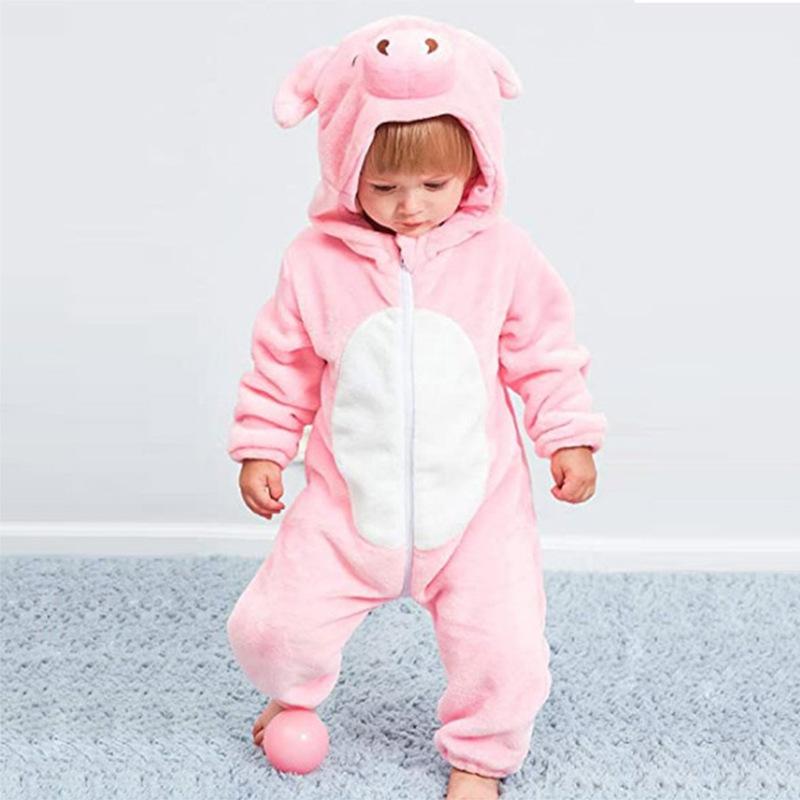 Детские комбинезоны с капюшоном кигуруми и животными для маленьких мальчиков и девочек, одежда для новорожденных, пижамы