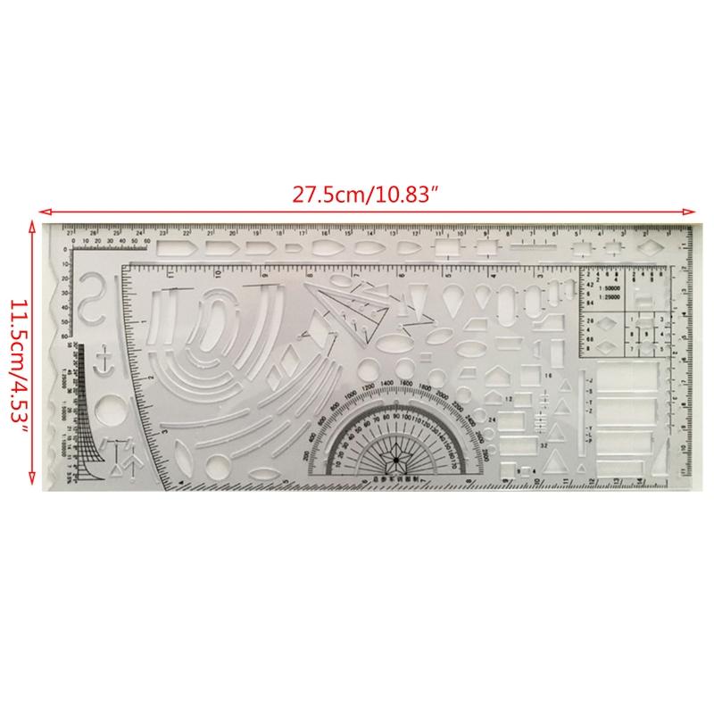 NATO Drawing Template Military Map Marking Drafting Stencil Designing Template Measuring Ruler Military Maps with Guide