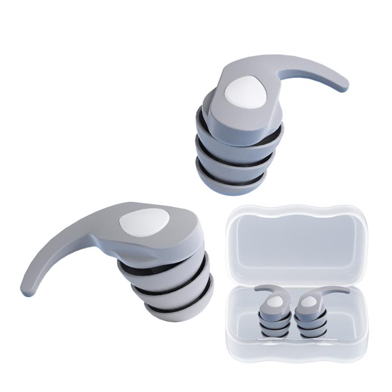 1 Pair Silicone Noise Reduction Earplug Waterproof Soft Comfort  Ear Protector Plugs Earplugs for Travel Work Sleep Swimming