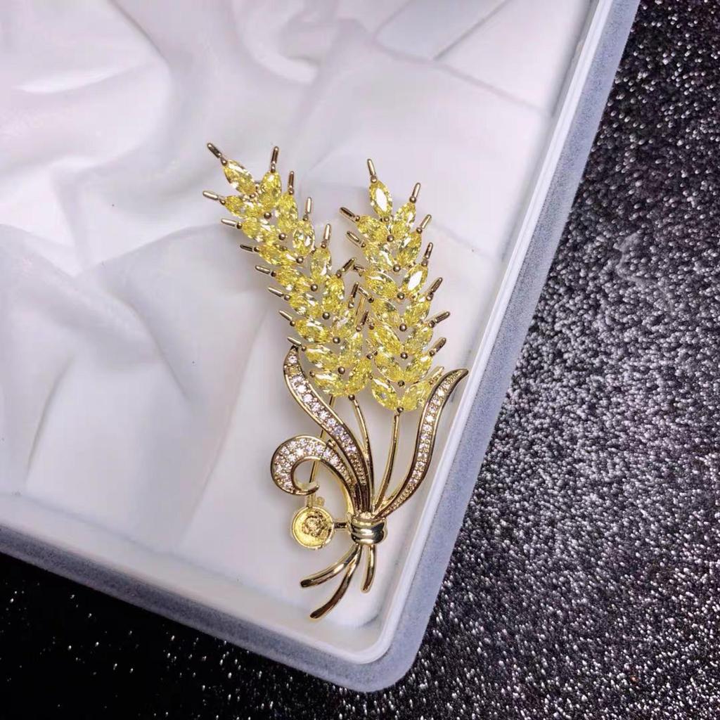 Золотая брошь «Колос пшеницы» — женская ретро-брошь-корсаж своими руками в корейском стиле