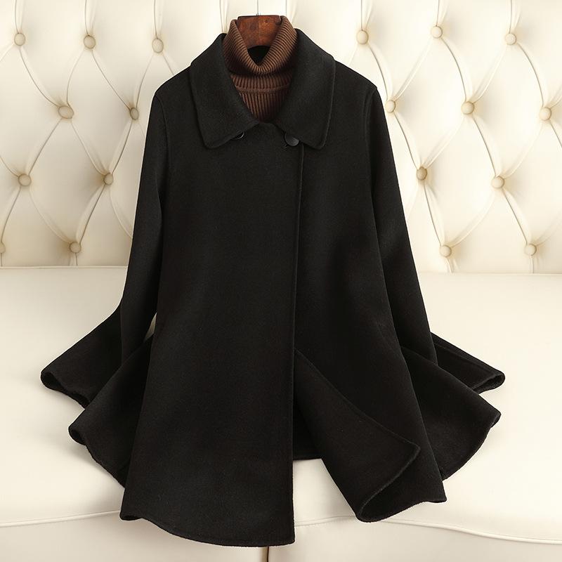 Double-sided Cashmere Coat Women's Short Slim-fitting and Thin Small High-end Wool Coat Women's New Autumn and Winter Models