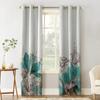 Flowers Bloom Turquoise Plants Roses Window Curtain For Living Room Bedroom Luxury Home Kitchen Decor Items Curtains