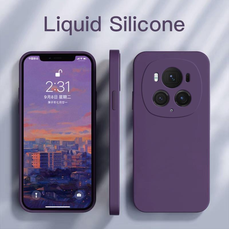Для роскошного квадратного жидкого силиконового чехла для телефона Honor Magic6 Magic 6 Pro 6Pro Magic6Pro 5G мягкая задняя крышка цвета конфет