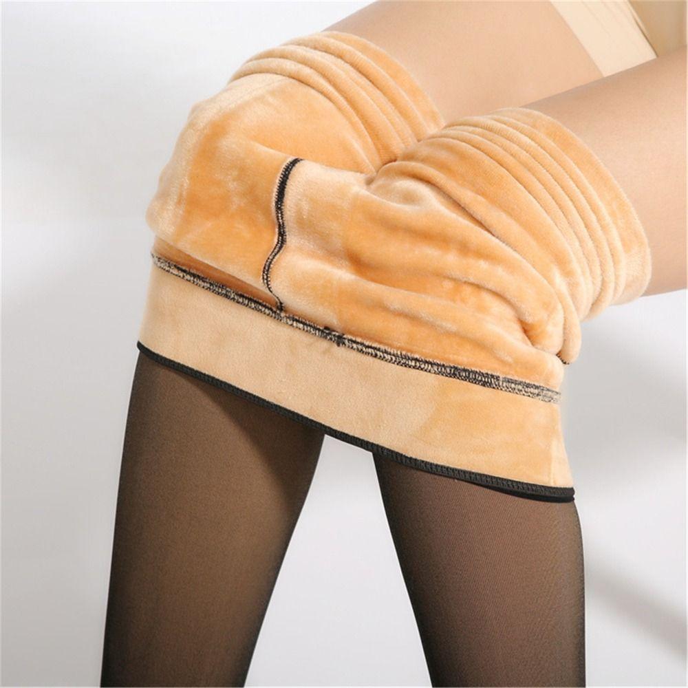 Колготки Теплые Флисовые Колготки Имитация Полупрозрачных Идеально Стройнящие Ноги Колготки Чулки