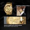 JewelryWe Мужские Аналоговые Водонепроницаемые Кварцевые Часы из Нержавеющей Стали Золотые Круглые Формальные Деловые Модные Аксессуары