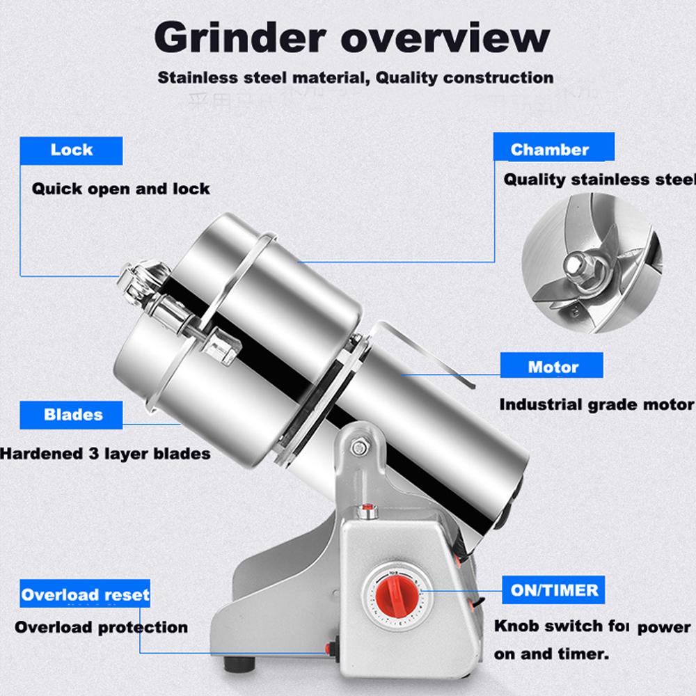 Electric Grain Spices Cereals Coffee Food Mill Grinding Machines Gristmill Home Powder Crusher Grinder
