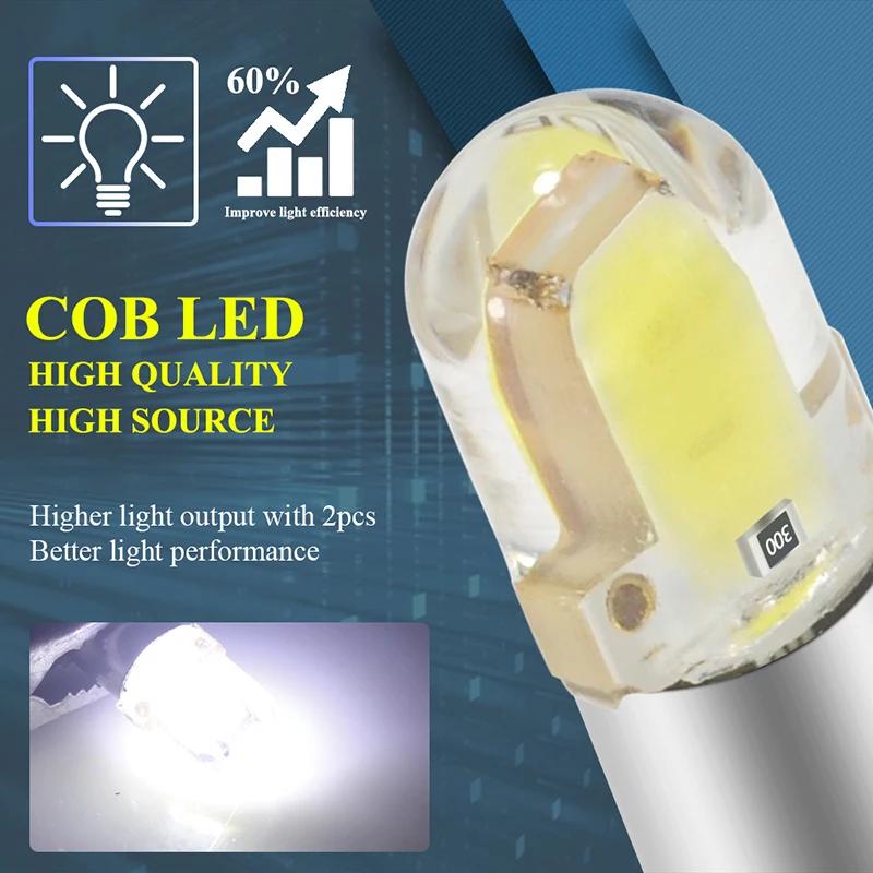 10 шт. BA9S T4W H6W W5W светодиодные лампы CANBUS COB 2LED для салона автомобиля, подсветка номерного знака, габаритная лампа для чтения, автоматическая лампа 12 В