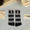 New Five-finger Ladies Breathable Sweat-absorbing Mid-tube Split-toed Socks Cute Cartoon Student Girl Socks