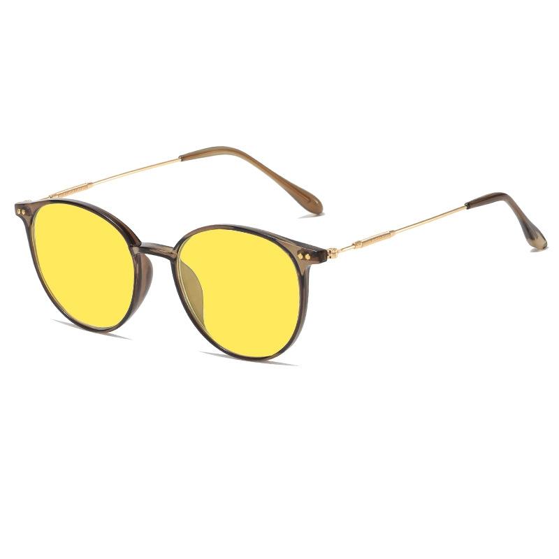 Очки для ночного видения с защитой от синего света, унисекс, роскошная оправа TR, солнцезащитные очки UV400, очки для зрения, мужские, женские, круглые, ультралегкие