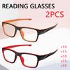 2pcs Reading Glasses Men Women Sports Anti-blue Light Reading Eyewear Orange Red Presbyopia Eyeglasses +100 To+300 Glasses