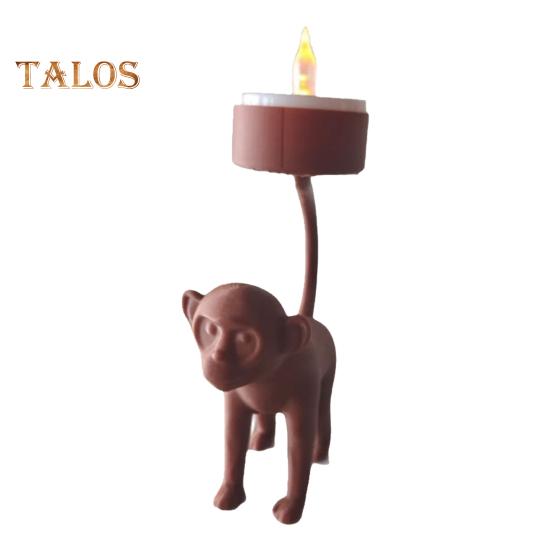 Подсвечник в виде обезьяны, литой PLA, яркие детали резьбы, надежная фигурка обезьяны на четырех ногах, домашний декор, акцент