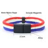 Noter New Novel Flag Color Bracelet For Men 4mm Nylon Cord Chain Braclet Openable Magnet Buckle Spanish Ukrainian Symbol Braslet