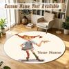 Pippi Longstocking Personalized Round Rug Support Custom Name, Soft Home Decor Mat