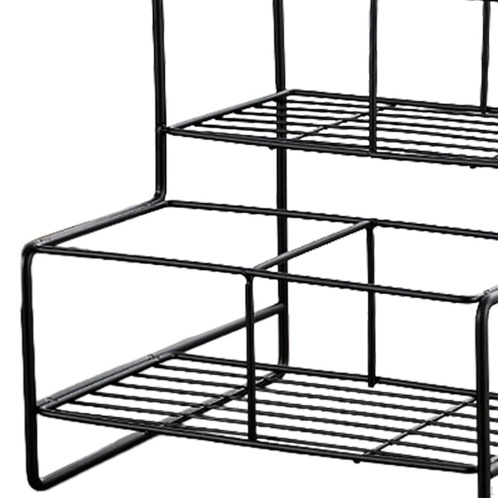 Coffee Syrup Rack Kitchen Countertop Organizer Bar Accessories Black Shelf for
