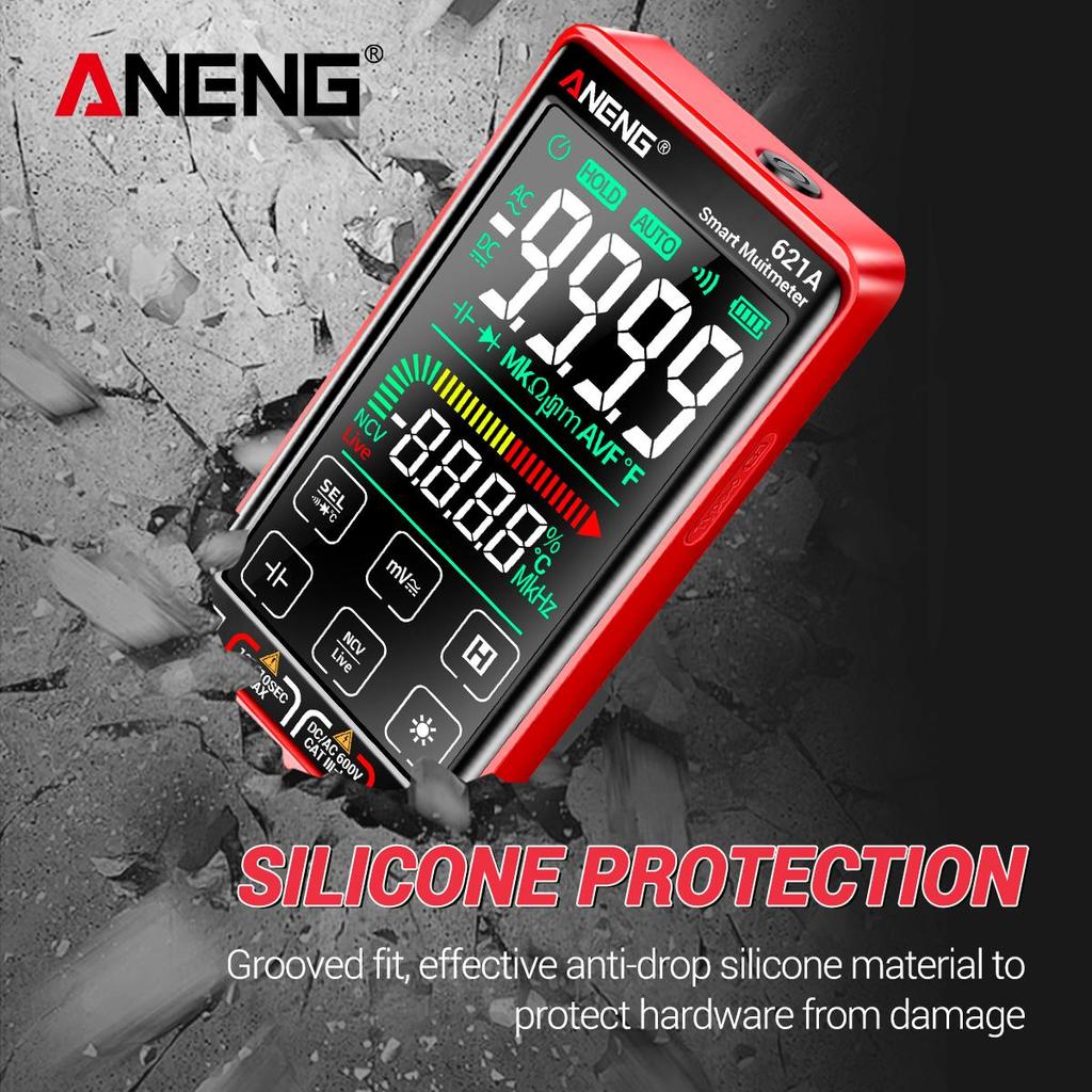 Aneng 621A умный цифровой мультиметр мультиметр с сенсорным экраном тестер транзисторов 9999 отсчетов True RMS автоматический диапазон постоянного/переменного тока 10 А метр