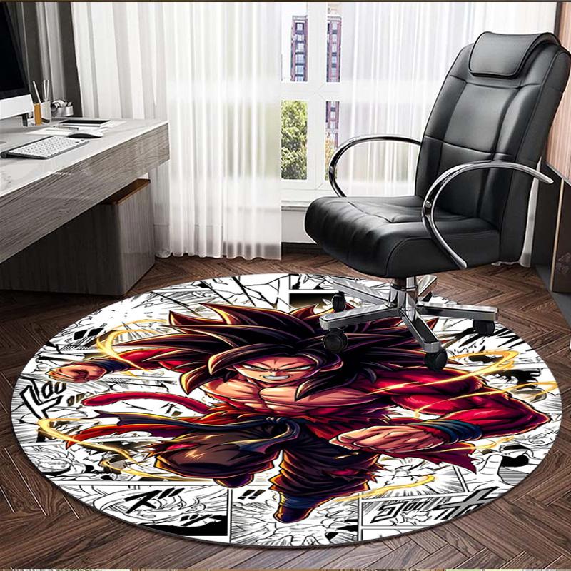 DRAGON BALL Print Round Rug, Washable Floor Carpet, For Entryway Dorm Laundry Room Office Study, Home Decor Birthday Christmas Gift