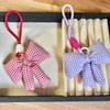 Bag Charm Women's Bag Pendants Simple Plaid Sweet Cute Delicate Bow Bag Charms Cute Fashionable Versatile Keychains For Girl