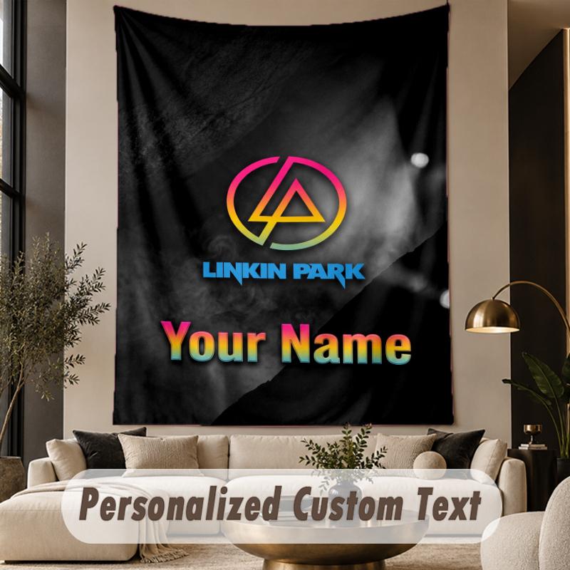Custom Text Tapestry Linkin Park Print Wall Tapestry Indoor Living Room Wall Decor