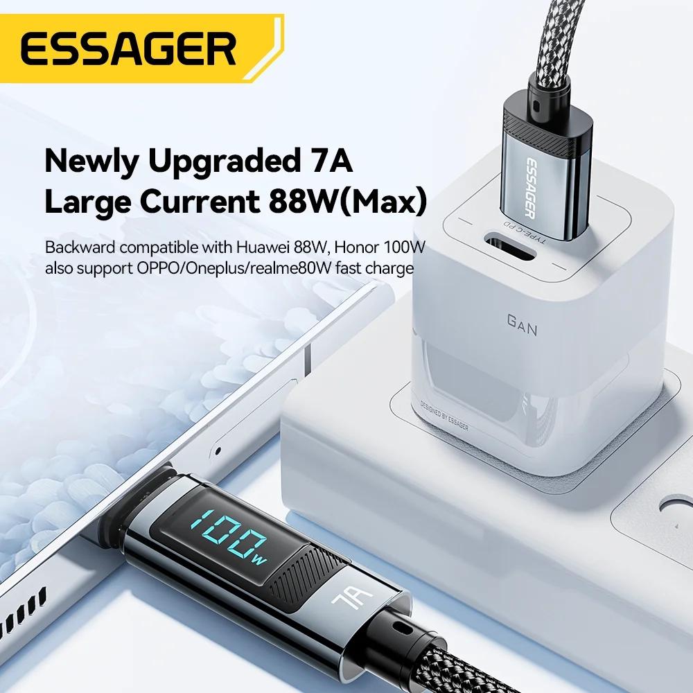 Essager 100 Вт USB Type C кабель для быстрой зарядки для Macbook Pro Xiaomi Samsung Super Charge 7A USB C зарядное устройство кабель для передачи данных провод
