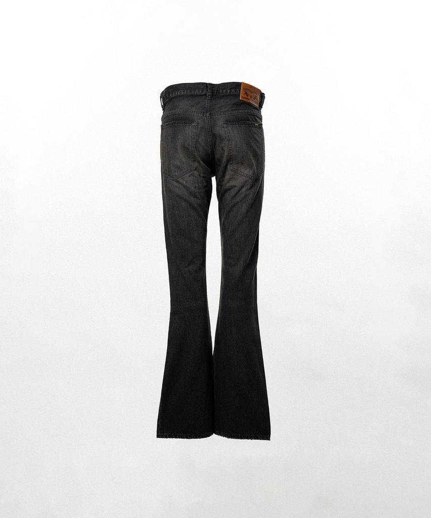 KAMIYA Distressed Slim Bootcut Denim Pants - Black
