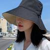 Wide Brim Women Double-sided Wear Bucket Hat Outdoor Foldable Sun Visor Panama Hats Girls Beach Travel Portable Fisherman Cap