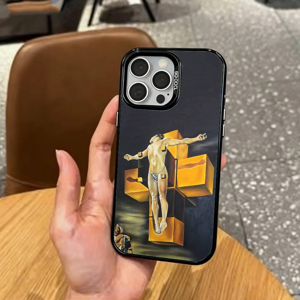 S-Salvador D-Dali SD P-Painting Phone Case For iPhone17,16,15,14,13,12,11 Plus,Pro Max Colored Silver Plated Inside Cover