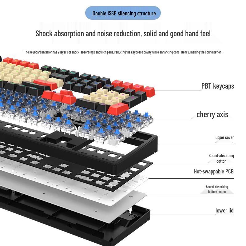 Pioneer Z108 Tri-Mode RGB Mechanical Keyboard - Silent Cherry MX Red