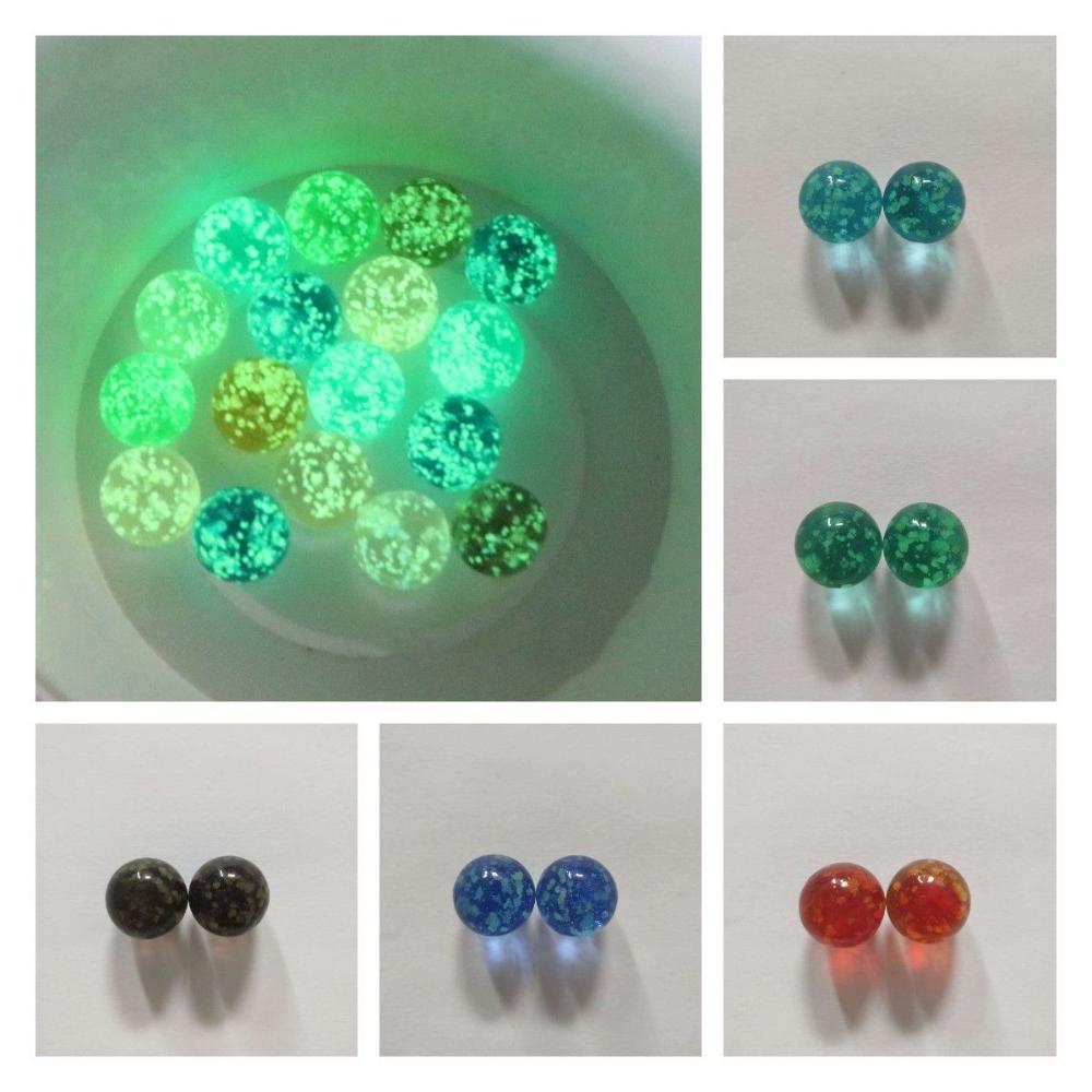 10pcs/pack Non-porous Fish Tank Glass Ball Glow in The Drak Transparent Crystal Beads  Parent-child