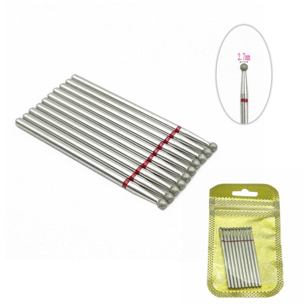 10 шт./упак. сверло для ногтей, полировщик, алмазные сверла для ногтей, вращающиеся насадки для электрического маникюрного аппарата, фрезы, заусенцы, инструменты для дизайна ногтей, аксессуары