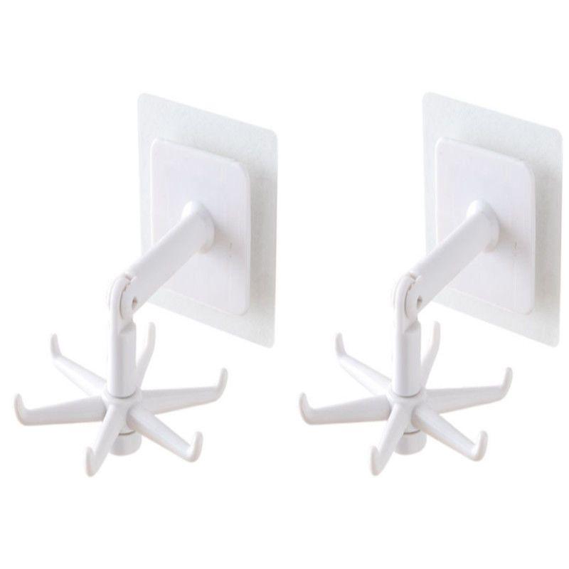 Универсальные крючки, вращающиеся на 360 градусов крючки для хранения с шестью когтями, вешалка для полотенец для ванной комнаты, кухонный органайзер, крючки для хранения без ударов