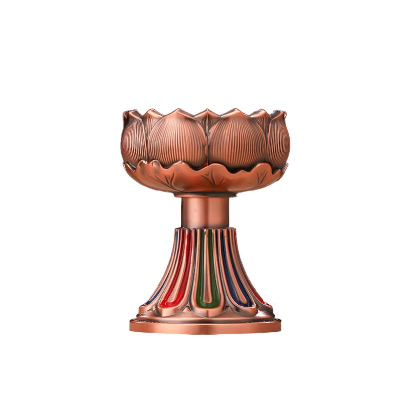 1 шт. Подсвечник для медитации, прочный, буддийские принадлежности, настольное украшение, масляная лампа, подсвечник для лампы из сплава и масла гхи, для гостиной