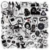 50 Тематических наклеек серии «Черно-белое» Популярная жизнь Реалистичный стиль Простой стиль Ретро граффити-наклейки