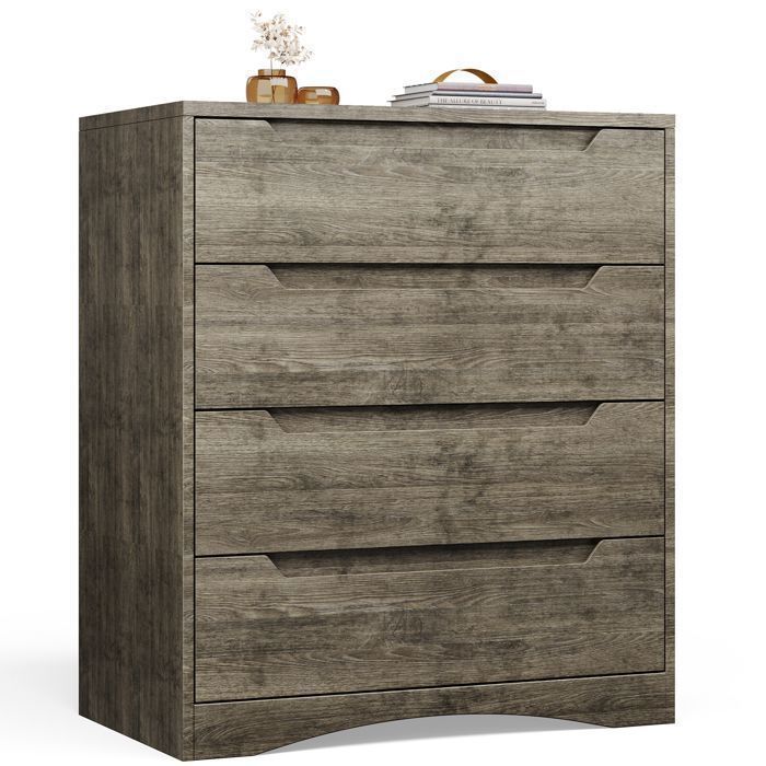 Commode - Bealife - 4 Tiroirs - Commode de Chambre - Marron Foncé - 71 x 41 x 82 cm