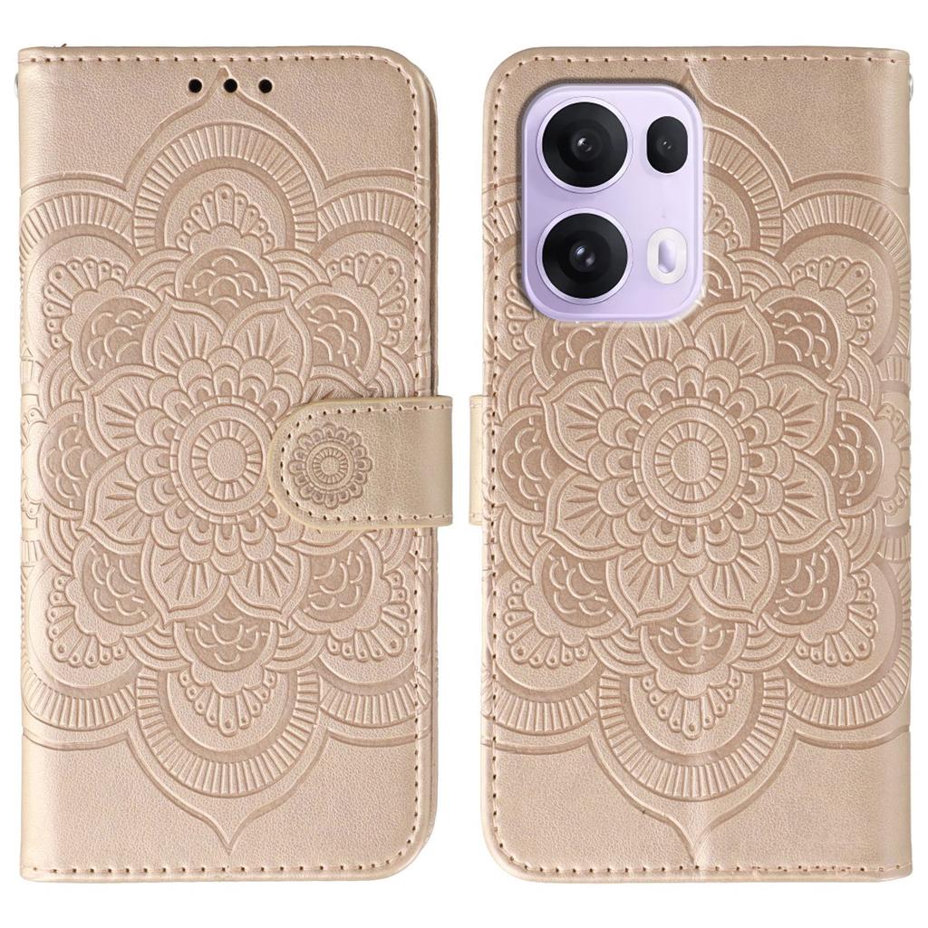 For Oppo Reno13 Pro 5G Case PU Leather Mandala Imprinted Design Wallet Phone Cover