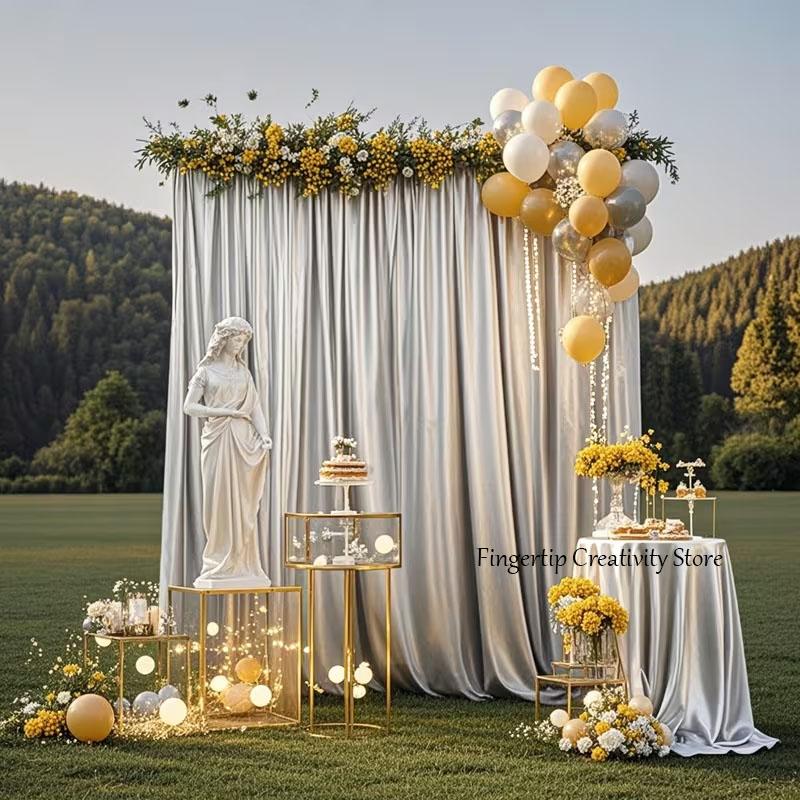 Satin Backdrop Curtain,with Rod Pocket for Wedding,Birthday,Baby Shower,Photography,Graduation Party Backdrop Drapes,1 Panel 5