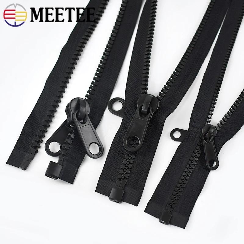 Meetee 5# 8# 10# Resin Zipper 60-200cm Outdoor Tents Double Sided Pull Plastic Zippers Large Zip Repair DIY Sewing Accessories