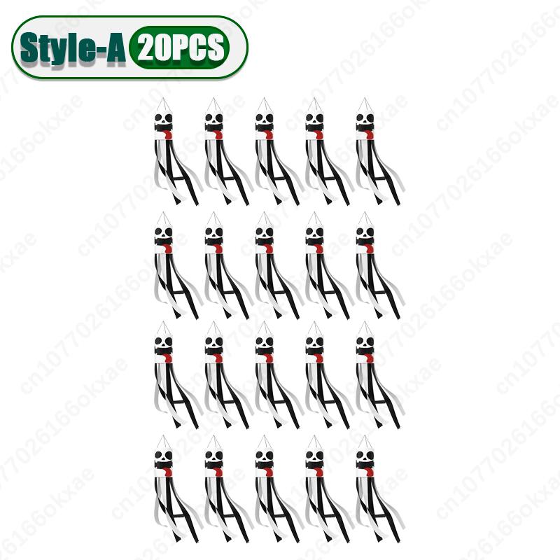 1-20PCS Halloween Ghost Windsock Flag Waterproof Hanging Outdoor Decorations for Yard Patio Garden Party Ghost Festival Supplies