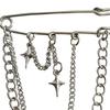 Unisex Clothes Pin Star And Chain Decor Alloy Hip Hop Style Individual Chest Decoration Brooch Party Club Anti-slip Bag Pants Jewelry CLE