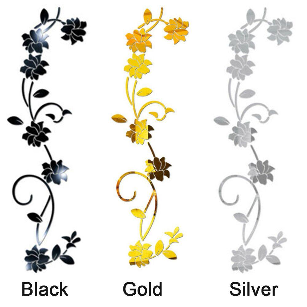 Acrylic Art 3D Mural Flower Shape Decal Mirror Wall Stickers