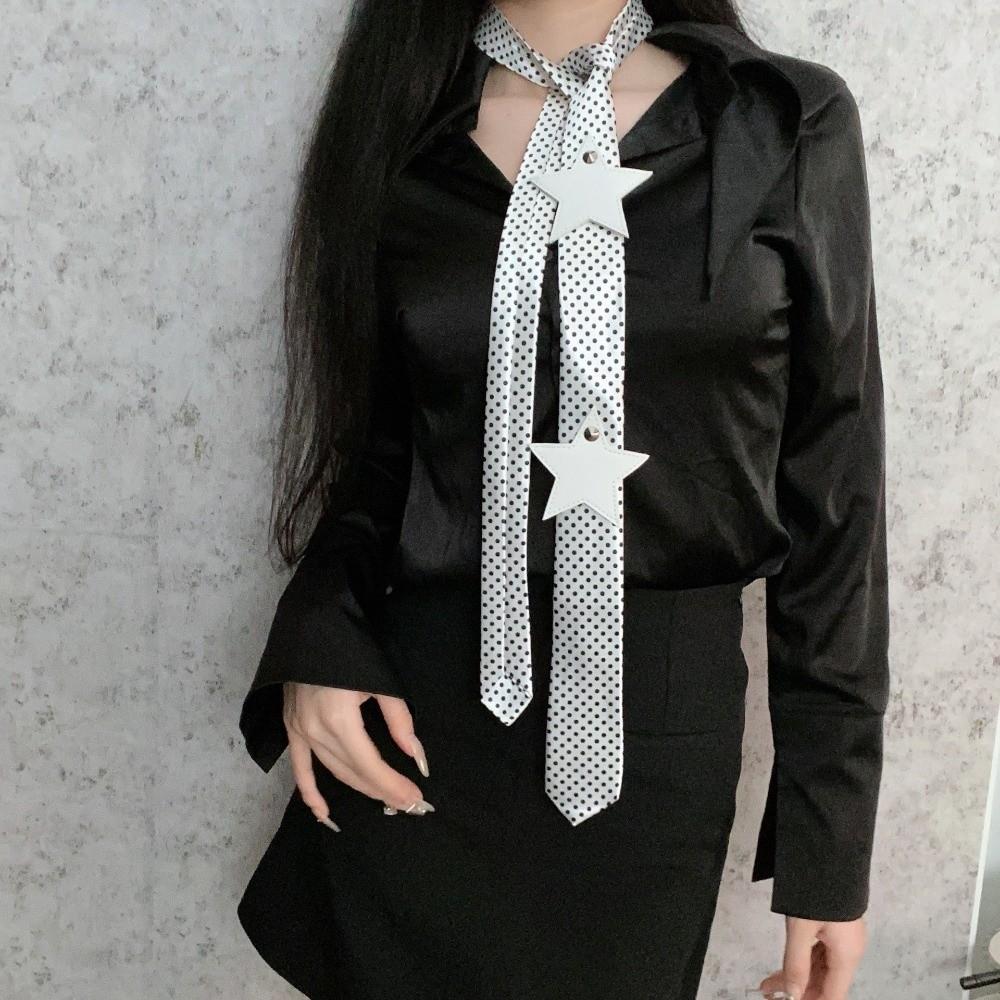 Star Leopard Print Scarf Elegant Long Vintage Scarf Classic Polka Dot Waist Belt Woman