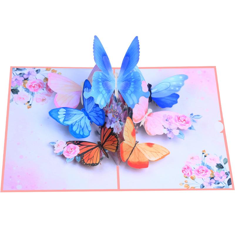 Pop Up Birthday Cards For Women, 3d Pop Up Flower Butterfly Card For Her, Daughter, Sister, Girlfriend, Girls, Attach A Delicate Envelope