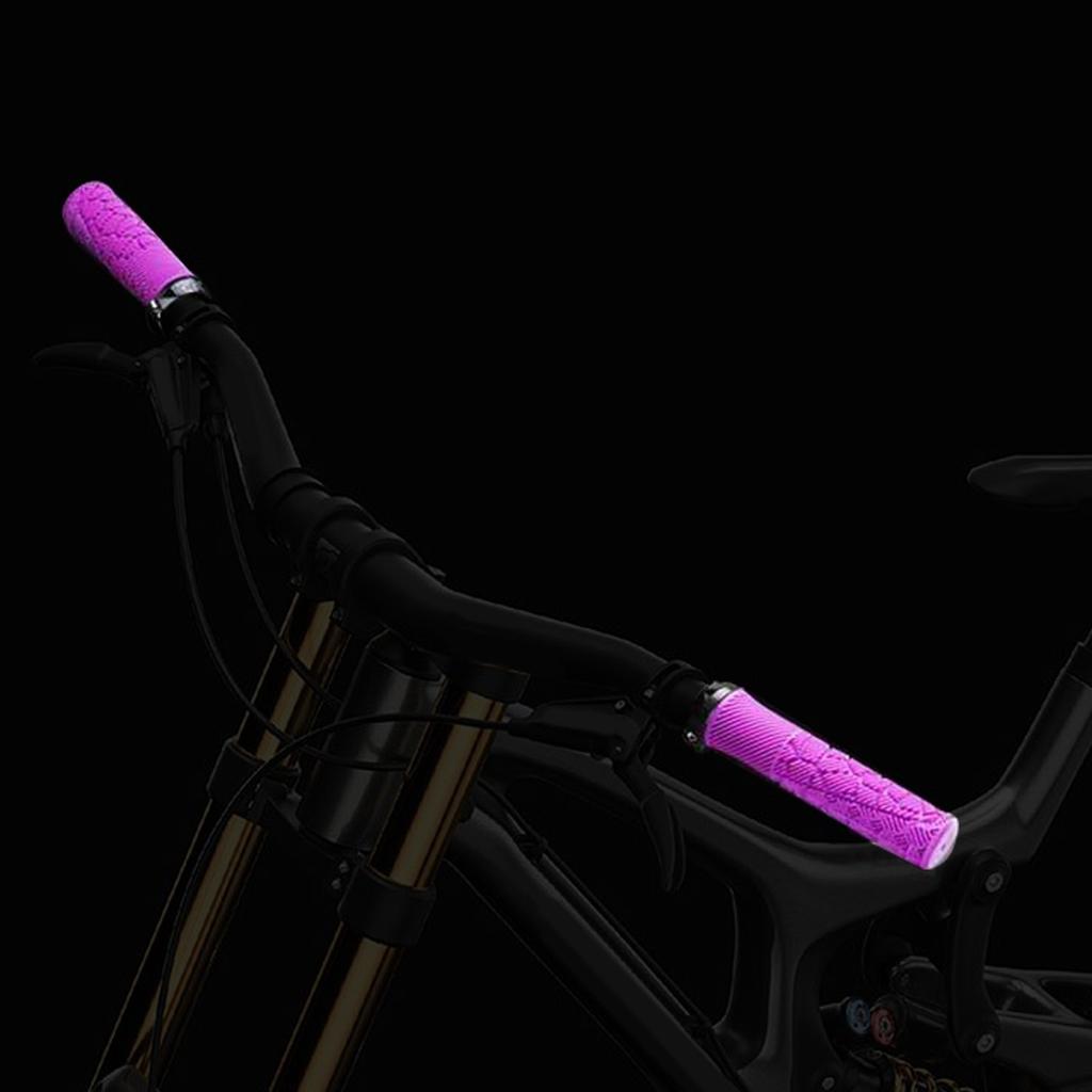 Bike Handlebar Grips Single Lock Non Slip Fits 22.2mm Handle for Mountain Commuter Folding Bikes Purple