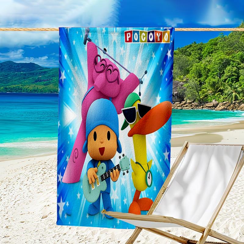 Ultra-Soft Beach Towel with Pocoyo Theme,Ideal for Pool - Camping, Diving - Perfect Travel Essential, Vibrant Beach Towel.