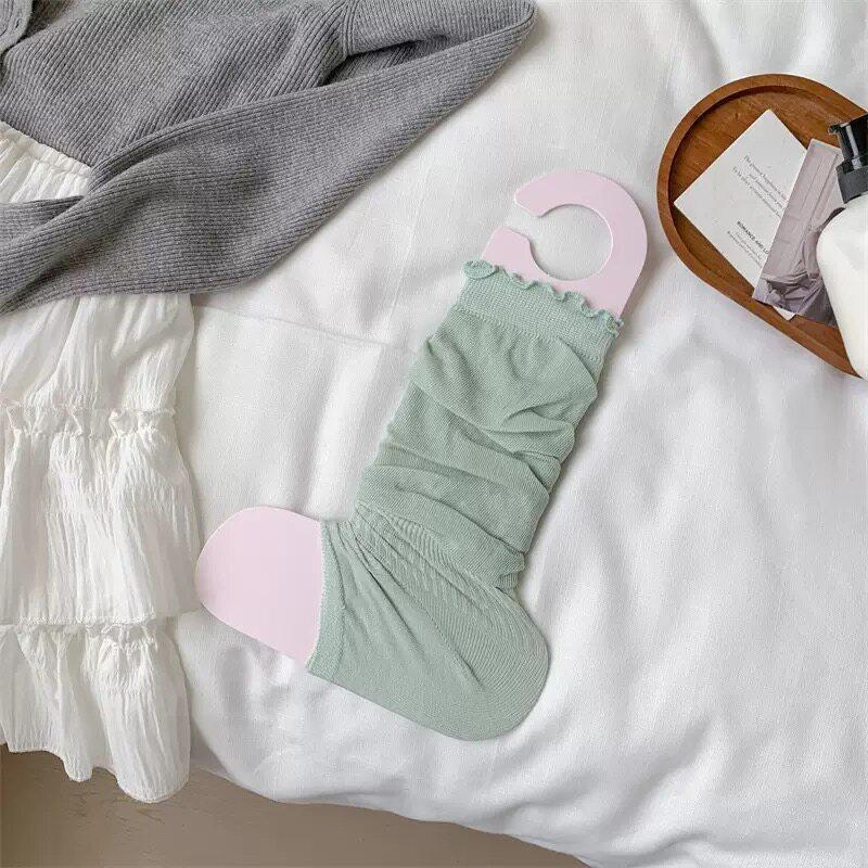 Spring And Summer Thin Breathable Calf Socks Women'S Boneless Curled Heap Socks Ballet Sunscreen Sweat-Absorbing Half-Sole Leg Cover