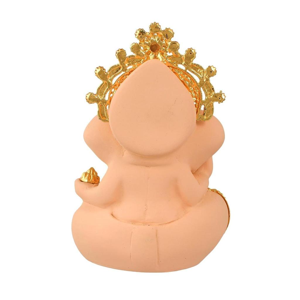 Идол Ганеши Мурти Статуэтка для Приборной Панели Автомобиля Подарок Керамика Терракота Позолоченный Ганеша Ганапати Идолы Фигурка