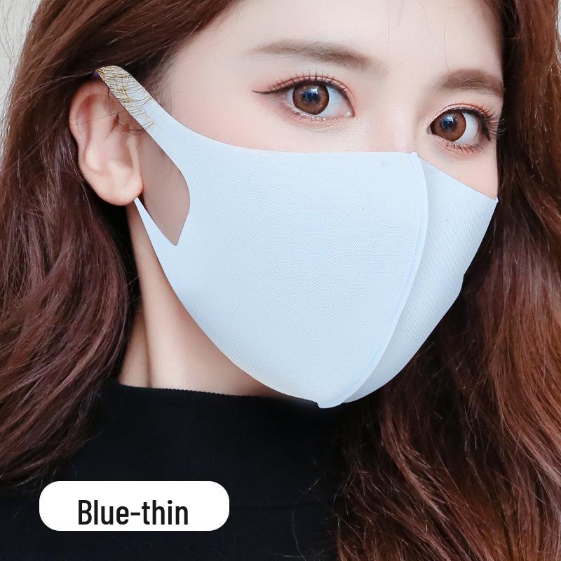 3D черная маска из ледяного шелка: Женский дышащий, пыленепроницаемый, моющийся, солнцезащитный с нанесенным логотипом - Подходит для всех сезонов.