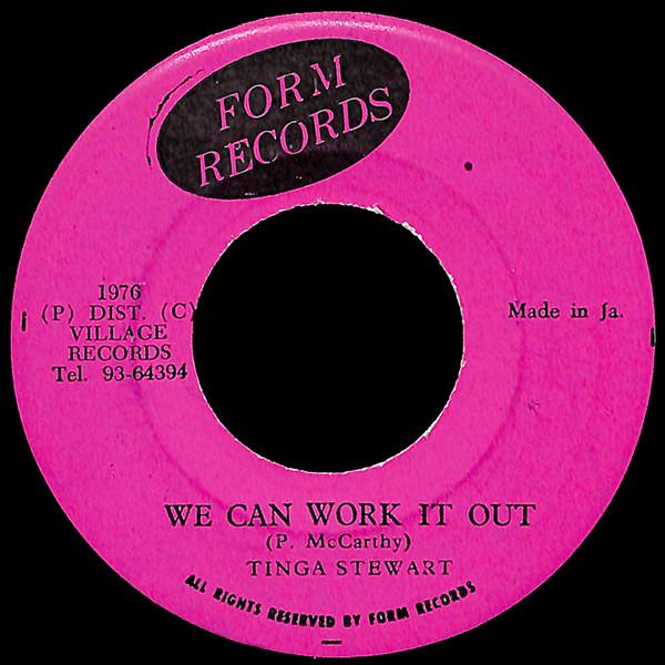7-дюймовая пластинка TINGA STEWART We Can Work It Out NONE Form Records 1976 Ямайка Регги Ска Даб Б/у