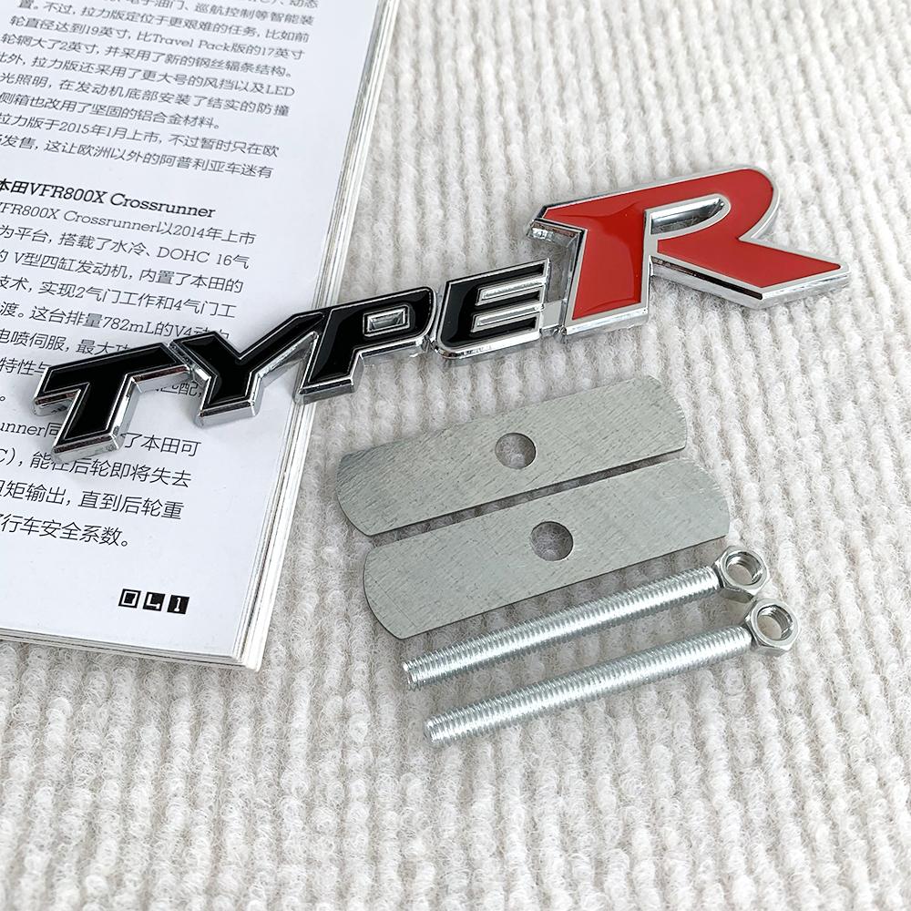 Emblema 3D de metal para la parrilla delantera del coche, tipo R, calcomanía con el logotipo para Honda CIVIC FD2 FD FA 5 Mugen