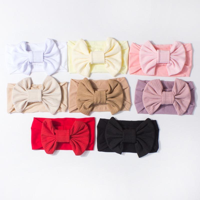 New children's headband, cute solid color bow baby headscarf, thin and comfortable children's hair accessories